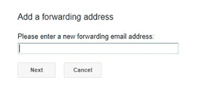 Enter your personal e-mail address for forwarding