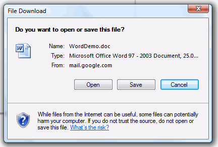 File Download dialog box